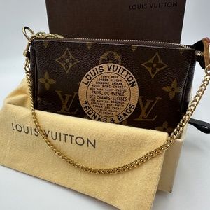 LOUIS VUITTON Monogram Trunk Illustration Pochette FL1037